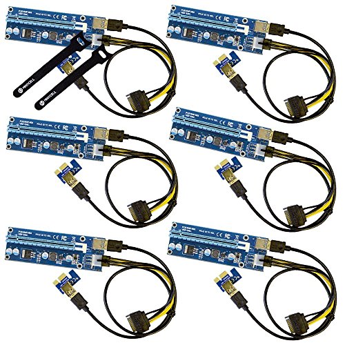 Product Cover SYNTRONIC Pack Of 6 Card Pci-E 16X To 1X Adapter Usb3.0 Usb 3.0 Riser Card Adapter Cable