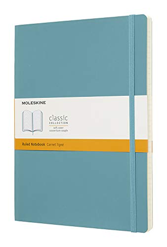Product Cover Moleskine Classic Notebook, Extra Large, Ruled, Blue Reef, Soft Cover (7.5 x 9.75)