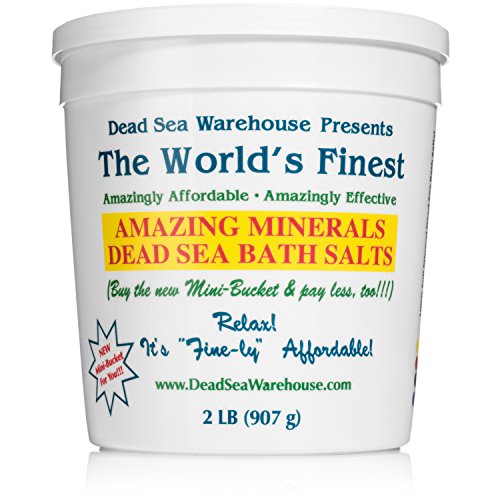Product Cover Dead Sea Warehouse - Amazing Minerals Dead Sea Bath Salts, Temporary Relief from Dry Itchy Skin, Aches & Pains, Exfoliates & Moisturizes, 100% Full Mineral (2 Pounds)