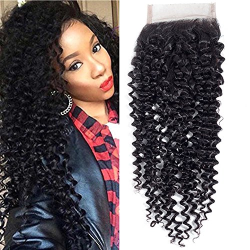 Product Cover Amella Hair Brazilian Curly Hair 4x4 Free Part Lace Closure (16