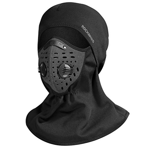 Product Cover ROCK BROS Ski Mask Balaclava Fleece Motorcycle Cycling Thermal Outdoor Warm Windproof Face Mask Black (Black Mask)