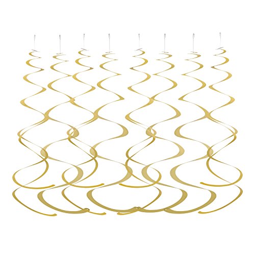 Product Cover MOWO Gold Hanging Swirl Decorations for Ceiling, Pack of 28