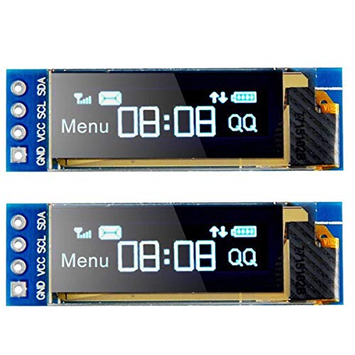 Product Cover MakerFocus 2pcs I2C OLED Display Module 0.91 Inch I2C SSD1306 OLED Display Module Blue I2C OLED Screen Driver DC 3.3V~5V for Arduino