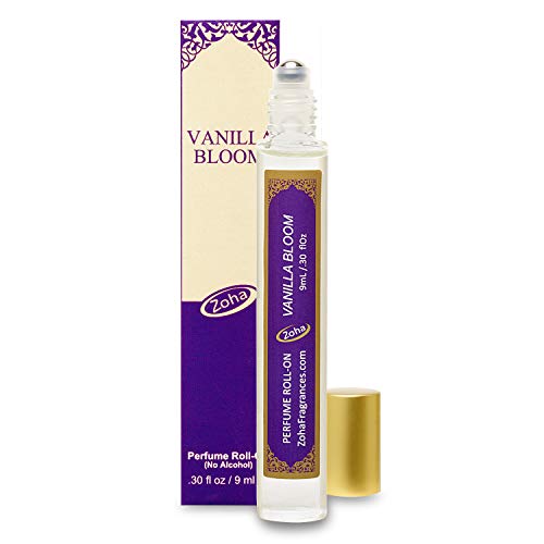 Product Cover Vanilla Bloom Perfume Oil Roll-On (No Alcohol) - Essential Oils and Clean Beauty Hypoallergenic Vegan Perfumes for Women and Men by Zoha Fragrances, 9 ml / 0.30 fl Oz