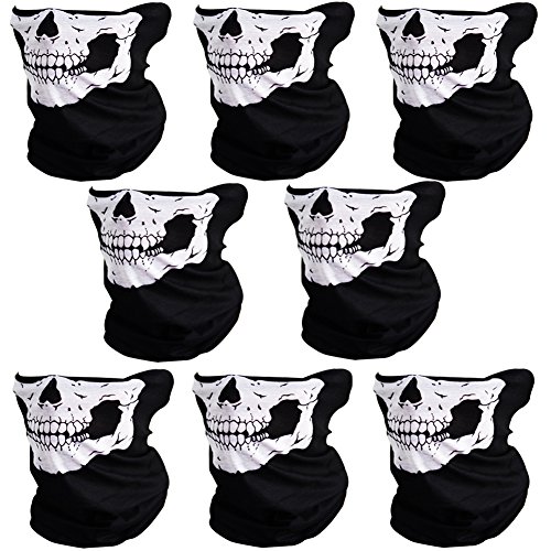Product Cover CIKIShield 8pcs Couples Seamless Skull Face Tube Mask Black/White