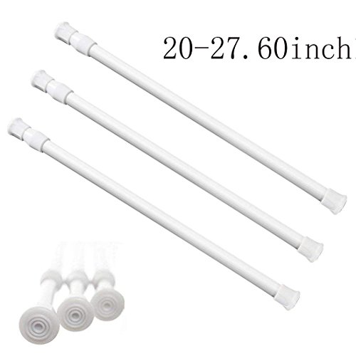 Product Cover Curtain Rod Bars,Sportsvoutdoors 3Pcs Cupboard Bars Tensions Rod,Spring Curtain Rod,for DIY Projects,Clothes,Curtain,Shoes and other Househeld Articles (20-27.60inch)