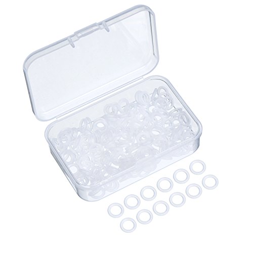 Product Cover Sumind 200 Pieces Rubber Rings Seal O-Ring Rubber Keyboard Dampeners with Plastic Storage Box for Cherry MX Switch Keyboard and Mechanical Keyboard Keys (Clear)