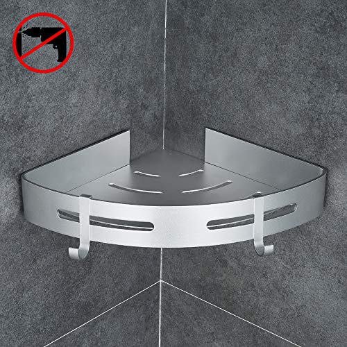 Product Cover Gricol Bathroom Shower Caddy Adhesive Corner Shelf Storage No Drilling Wall Mounted Organizer Basket for Kitchen Toilet