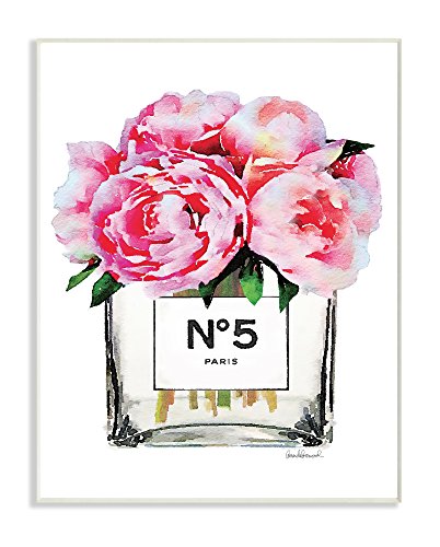 Product Cover Stupell Industries Glam Paris Vase with Pink Peony Wall Plaque Art, Proudly Made in USA