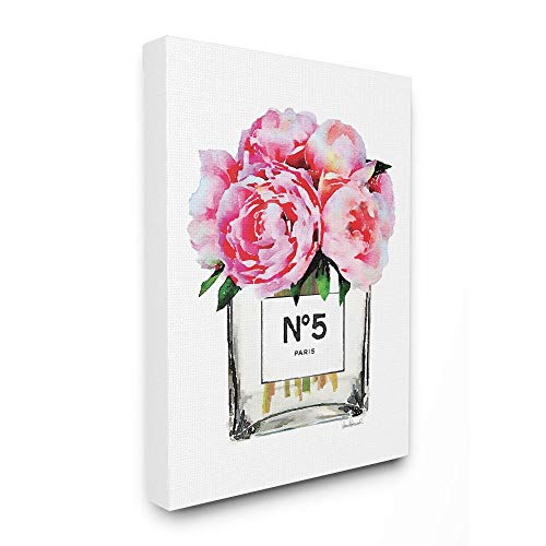 Product Cover Stupell Industries Glam Paris Vase with Pink Peony Oversized Stretched Canvas Wall Art, Proudly Made in USA