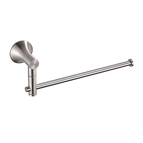 Product Cover BESy Self Adhesive Single Towel Bar 10 Inch with Swing Out arms, Drill Free with Glue or Wall Mounted with Screws, SUS304 Stainless Steel, Brushed Nickel Finish