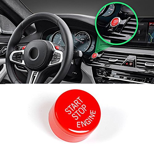 Product Cover Sports Red Start Stop Engine Switch Button For BMW,Jaronx Engine Power Ignition Start Stop Button Replacement(Fits: BMW 1 2 3 4 5 6 7 X1 X3 X4 X5 X6 F30 F10 F01 F15 F25 G30 G31 G11 G12)