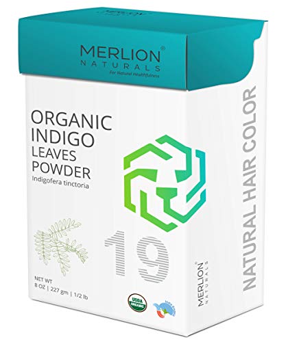 Product Cover Organic Indigo Powder by MERLION NATURALS | Indigofera Tinctoria | USDA NOP Certified 100% Organic (8 OZ)