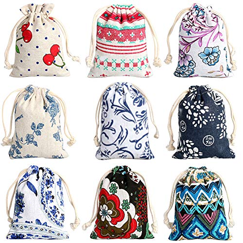 Product Cover CORCIO 18Pcs Burlaps Bags with Drawstring,Fabric Gift Bag Packing Storage Linen Burlap Jewelry Pouches Sacks for Wedding Party Shower Birthday Christmas DIY Craft 5 X 7 Inch