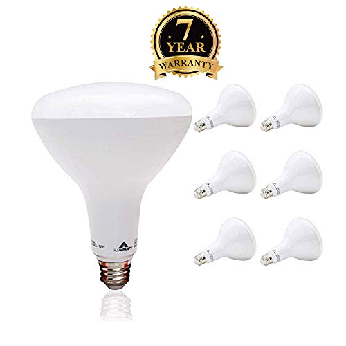 Product Cover LED BR40 Light Bulb - 6 Pack Large Standard Bulb - 80W Equivalent - Dimmable - Standard Base