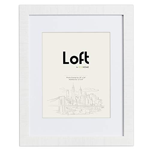 Product Cover 18x24 White Picture Frame - Matted for 12x18, Frames by EcoHome