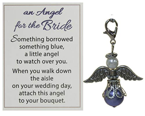 Product Cover An Angel For The Bride Something Blue and Silver Tone 1 x 1 Zinc Metal Bouquet Charm