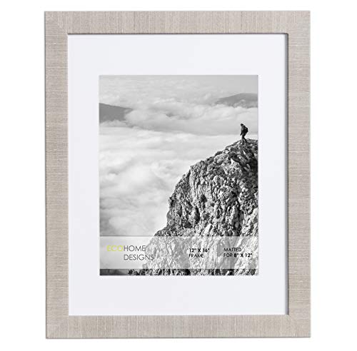 Product Cover 12x16 Picture Frame Modern Gray - Matted for 8x12, Frames by EcoHome