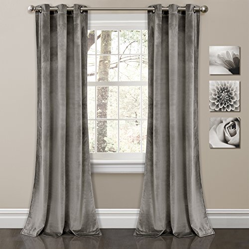 Product Cover Lush Decor Prima Velvet Curtains Solid Color Room Darkening Window Panel Set for Living, Dining, Bedroom (Pair), 84