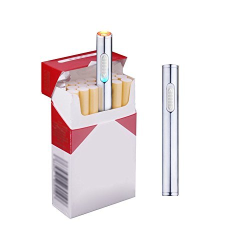 Product Cover Saberlight Cigarette Lighter Mini - Ultra Slim Cigarette Lighter - Portable - Rechargeable - Lightweight - Sleek - Chrome - Windproof & Flameless