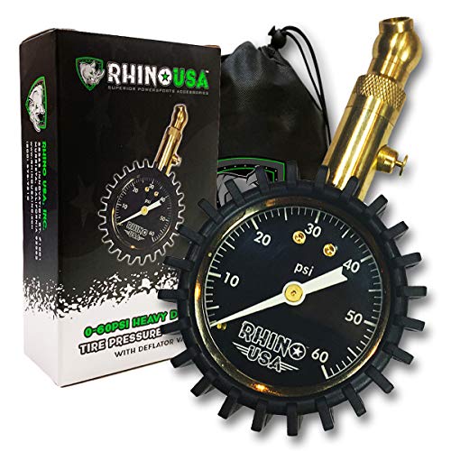 Product Cover Rhino USA Heavy Duty Tire Pressure Gauge (0-60 PSI) - Certified ANSI B40.1 Accurate, Large 2