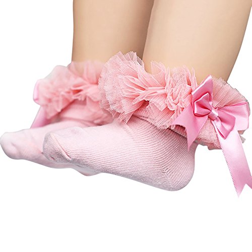 Product Cover DIGOOD for 0-6 Years Old,Teen Toddler Baby Girls Elegant Bowknot Ruffles Frilly Trim Princess Lace Ankle Socks