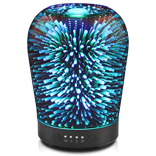Product Cover Porseme Essential Oil Diffuser, Aromatherapy Ultrasonic Cool Mist Humidifier, 3D Effect Night Light with 7 Color Changing LEDs, Waterless Auto-Off, Timer Setting