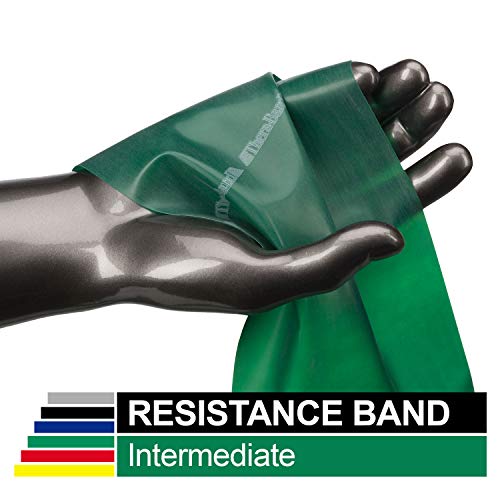 Product Cover TheraBand Professional Latex Resistance Bands, Individual 6 Ft Elastic Band for Upper & Lower Body Exercise, Physical Therapy, Pilates, at-Home Workouts, 6 Foot, Green, Heavy, Intermediate Level 1