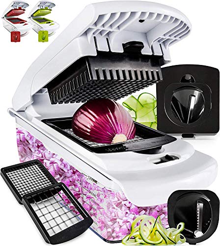 Product Cover Fullstar Vegetable Chopper - Spiralizer Vegetable Slicer - Onion Chopper with Container - Pro Food Chopper - Slicer Dicer Cutter - 4 Blades