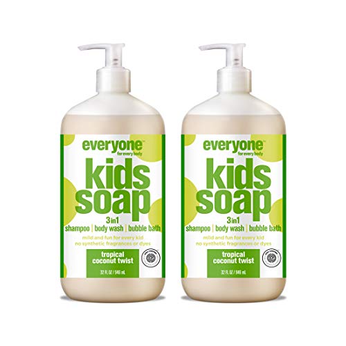 Product Cover Everyone 3-in-1 Soap for Every Kid Safe, Gentle and Natural Shampoo, Body Wash, and Bubble Bath, Tropical Coconut Twist, 32 Fl Oz (Pack of 2)