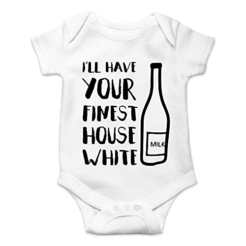 Product Cover Crazy Bros Tee's I'll Have Your Finest House White Funny Cute Novelty Infant One-Piece Baby Bodysuit (6 Months, White)