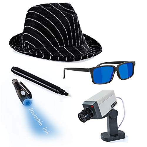 Product Cover Tigerdoe Detective Costume - Spy Gear for Kids - Dress Up - Spy Costume Accessories (4 Pc) Black