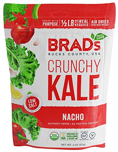 Product Cover Brad's Plant Based Organic Crunchy Kale, Nacho, 3 Bags, 6 Servings Total
