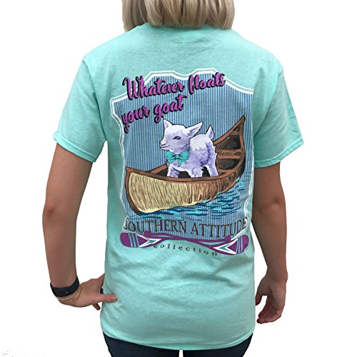 Product Cover Southern Attitude Whatever Floats Your Goat Seafoam Green Short Sleeve Women's Shirt