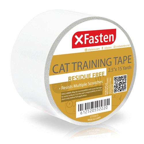 Product Cover XFasten Title Anti-Scratch Cat Training Tape, Clear, 2.5-Inches x 15 Yards (Single Roll)
