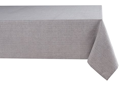 Product Cover Sticky Toffee Cotton Tablecloth 52 in x 70 in, Gray Solid, Seats 4 to 6 People