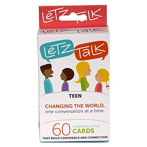 Product Cover Letz Talk Conversation Starters For Teens | Fun Family-Friendly Question Card Game | Builds Confidence, Therapy Game, Family Travel, Counselors, Stocking Stuffers | Ideal for ages 13-18