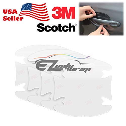 Product Cover EZAUTOWRAP 4PCs 3M Scotchguard Clear Door Cup Handle Paint Scratch Protection Guard Film Bra Vinyl Style 1