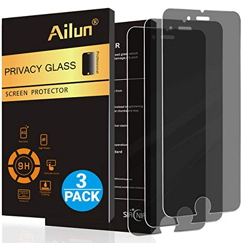 Product Cover Ailun Screen Protector Compatible with iPhone 8 Plus 7 Plus Privacy Anti Glare 3Pack Tempered Glass Compitable with Phone 8 7 Plus Anti Scratch Case Friendly