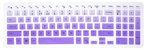 Product Cover Elastic Silicone Keyboard Cover Skin for 15.6 inch Dell Inspiron 15 3000 & 5000 Series, 17.3 inch Dell Inspiron 17 5000 Series, Inspiron 15 i3541 i5566, Inspiron 17 i5749 Series Laptop (Purple Ombre)