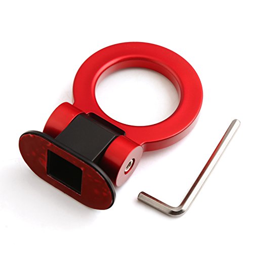 Product Cover DTOUCH Racing IS-07220 Universal ABS Red Bumper Car Sticker Adorn Car Dummy Tralier Tow Hook Kit Car Series of Exterior Auto Accessories