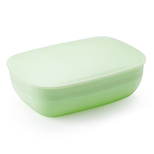 Product Cover Travel Soap Case Box Holder with Strong Sealing, Portable Leak Proof - Green