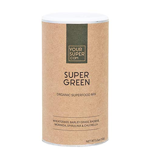 Product Cover Super Green Superfood Mix by Your Super, Plant Based Immune System Support, Powder Greens Blend, Immunity Support, Essential Vitamins & Minerals, Non-GMO, Organic Ingredients