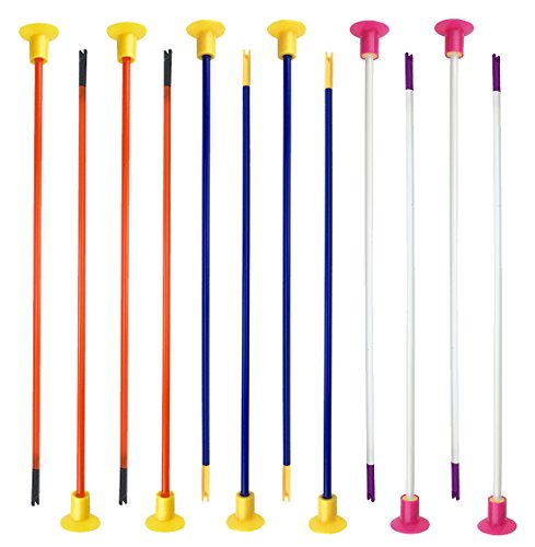 Product Cover Liberty Imports Kings Sport Archery Sports Series 12-Pack Toy Replacement Arrows for Kids Bow (3 Colors)