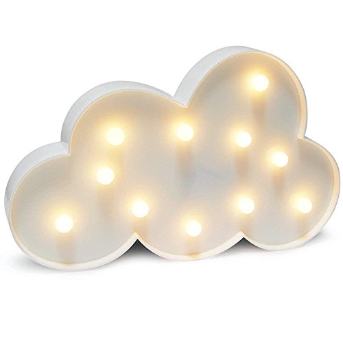 Product Cover WHATOOK 3D Cloud Lamp Marquee Sign Night Light Battery Operated,Children's Bedroom Home Decorate Nursery Lamp - 11 LED Warm White Wall Lamp Kids' Room Decr (Cloud)