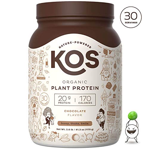 Product Cover KOS Organic Plant Based Protein Powder - Raw Organic Vegan Protein Blend, 2.6 Pound, 30 Servings (Chocolate)