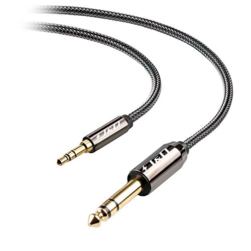 Product Cover 3.5 to 6.35 Cable, J&D Gold-Plated [Copper Shell] [Heavy Duty] 3.5mm 1/8