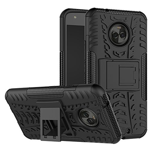 Product Cover Moto X4 Case,Mustaner Dual Layer Shock-Absorption Armor Cover Full-Body Protective Case with Kickstand Combo PC+TPU Back for Motorola Moto X4 2017(Black)