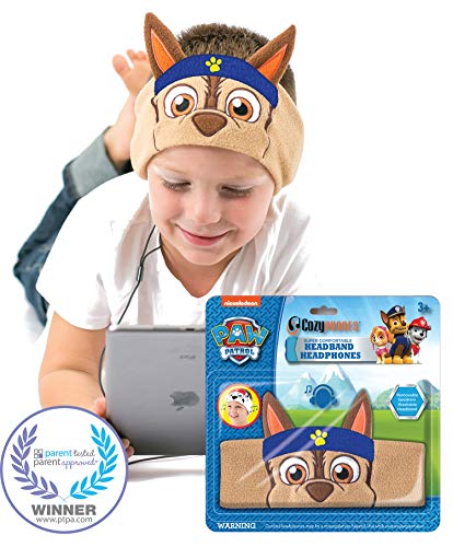 Product Cover Paw Patrol Kids Headphones by CozyPhones - Volume Limited with Ultra-Thin Speakers & Super Comfortable Soft Headband - Perfect Toddlers & Children's Earphones for School, Home & Travel - Chase
