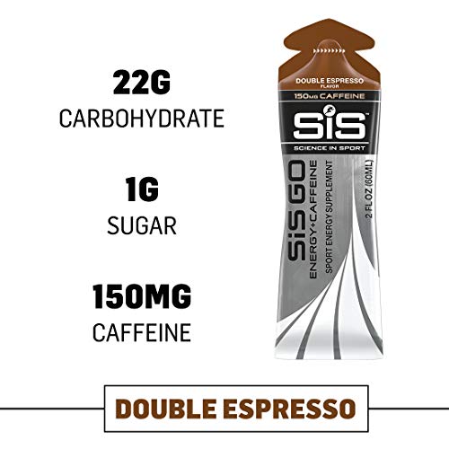 Product Cover Science in Sport Energy Gel Pack, Sis Energy Gel + Caffeine, 22g Fast Acting Carbs, Performance & Endurance Gels, Double Espresso Flavor - 2 Oz. (30 Pack)